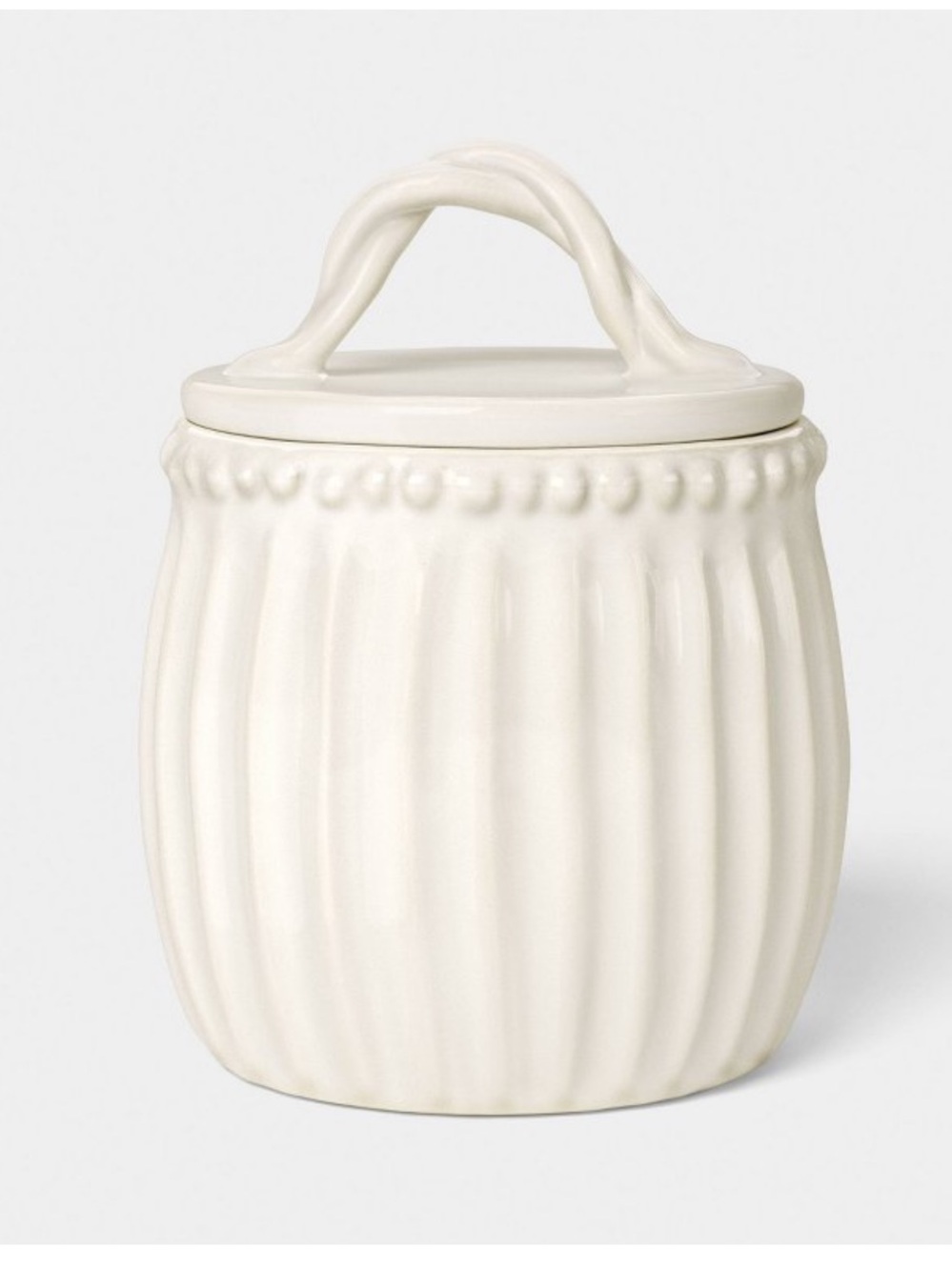 Beaded Cream Ceramic Small Canister - Threshold